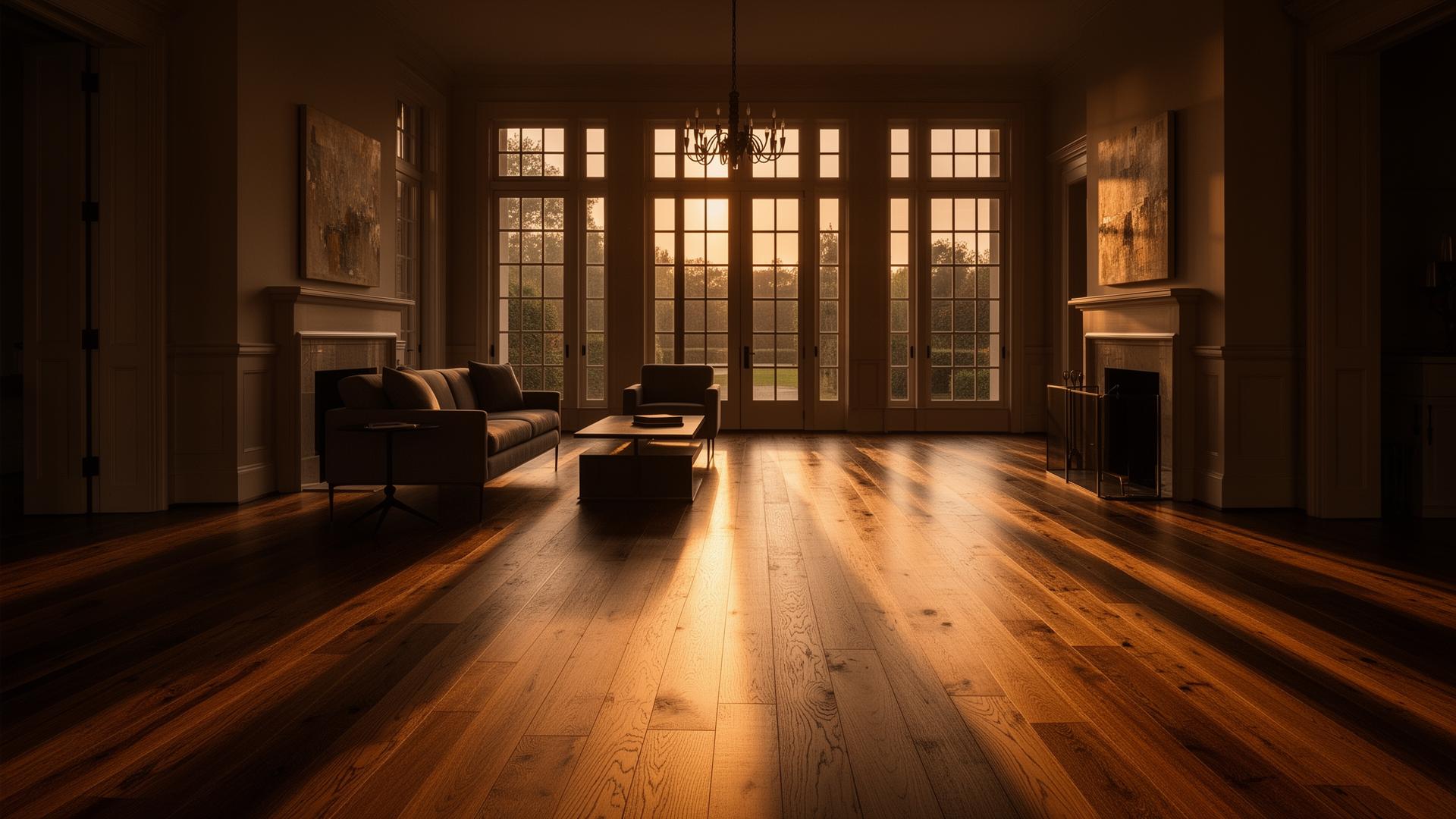 Luxury hardwood floor in a Massachusetts home